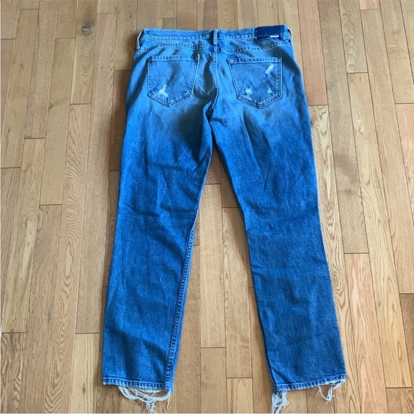 📌Mother Superior The Flirt Fray Straight Jeans in Cold Feet w/Whiskering - Picture 9 of 10